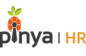 Logo Pinya HR s oranžovým ananasem, zelenými listy a textem pinya | HR